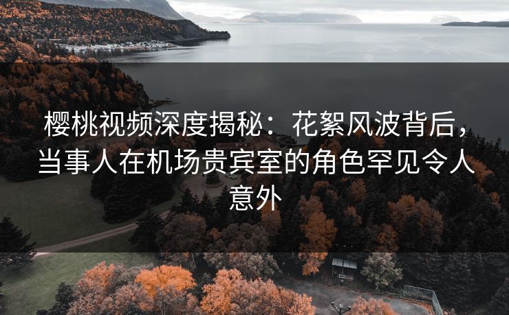 樱桃视频深度揭秘：花絮风波背后，当事人在机场贵宾室的角色罕见令人意外